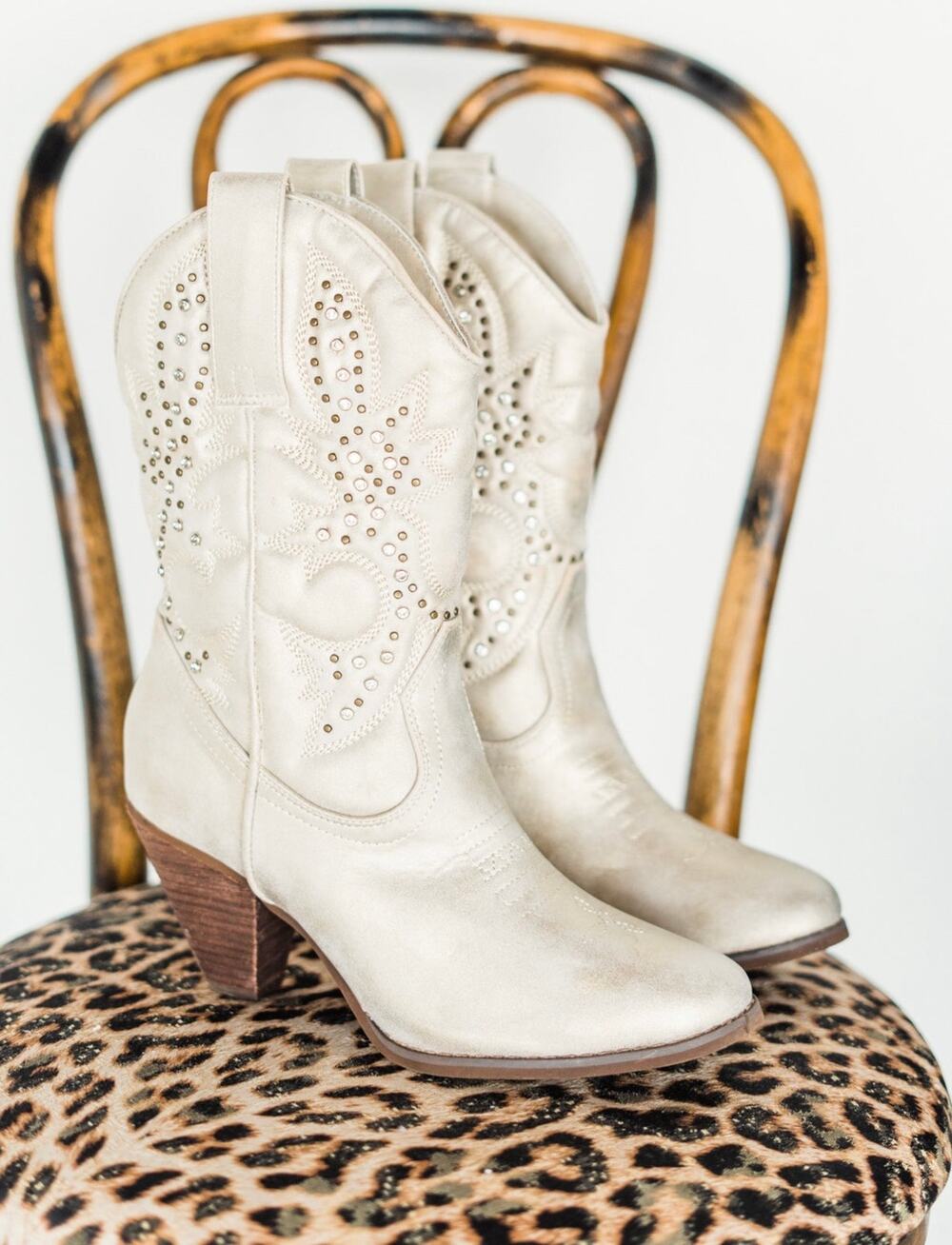 Houston Studded Boots in Champagne